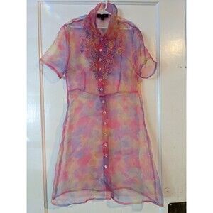 Delia's Sheer Multi Ruffle Top XS Vintage Y2K Prep Punk Fairycore